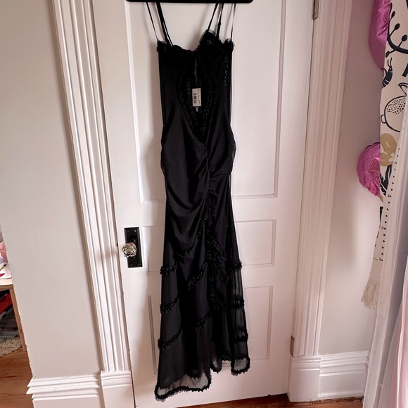 JADED LONDON Fatale Maxi Dress in Midnight Black UK 8 US 4 - Picture 7 of 12